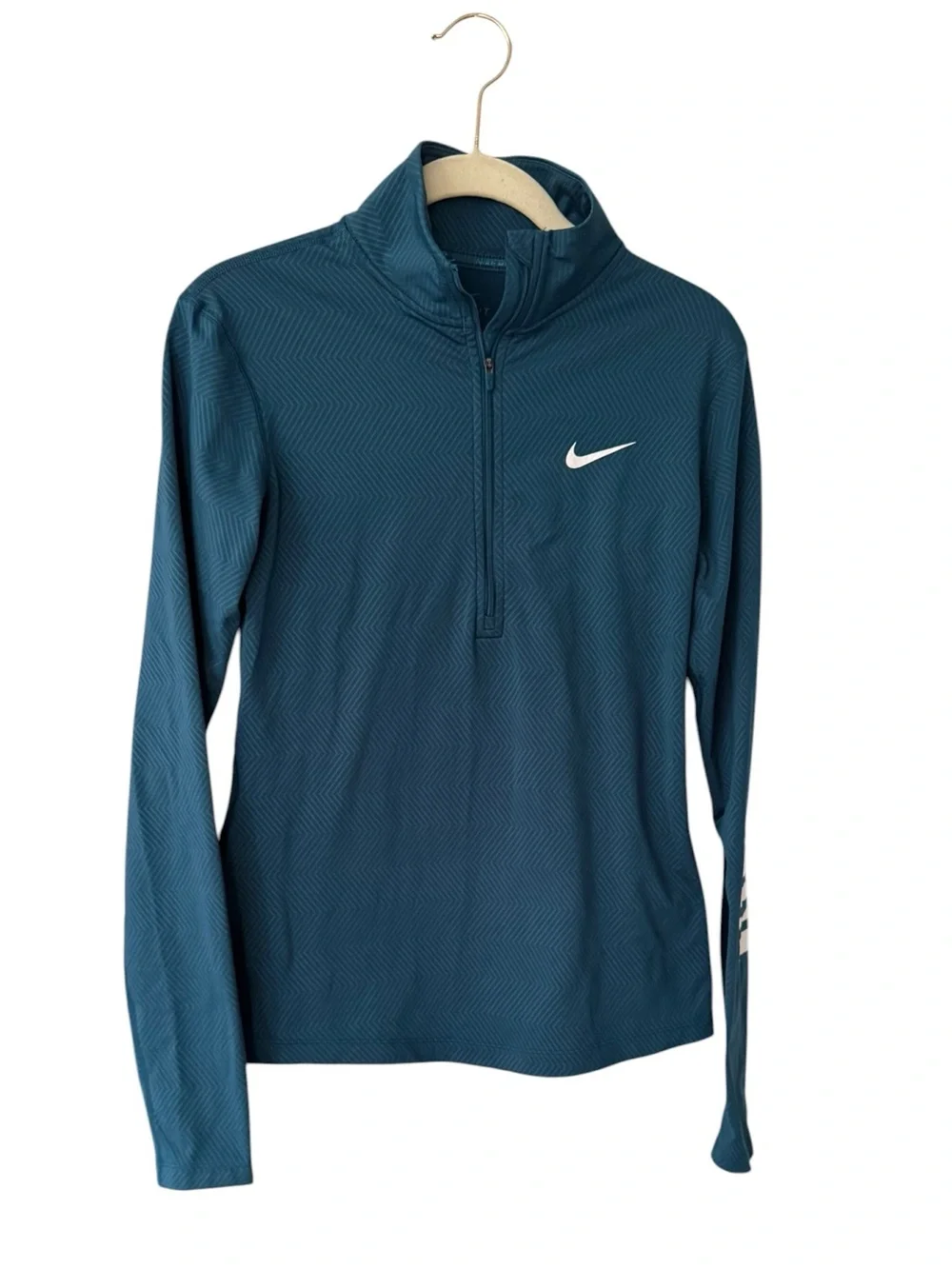 Nike Women's Teal Blue Half-Zip Athletic Pullover Size M Activewear Running